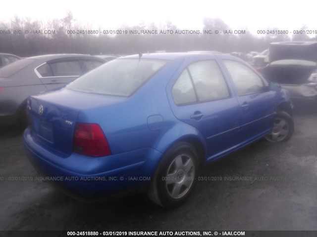 3VWSP69M51M189060 - 2001 VOLKSWAGEN JETTA GLS TDI BLUE photo 4