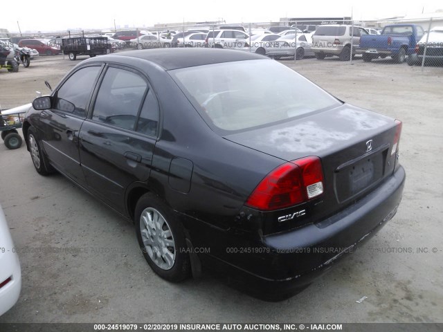 2HGES16514H529713 - 2004 HONDA CIVIC LX BLACK photo 3