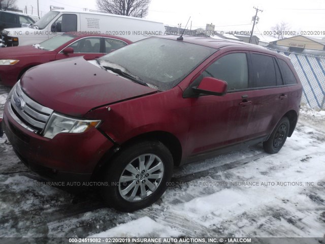 2FMDK49C77BA51208 - 2007 FORD EDGE SEL PLUS RED photo 2