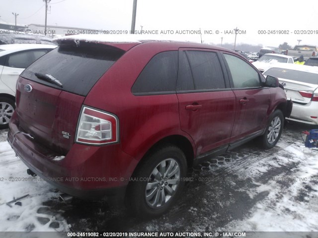 2FMDK49C77BA51208 - 2007 FORD EDGE SEL PLUS RED photo 4