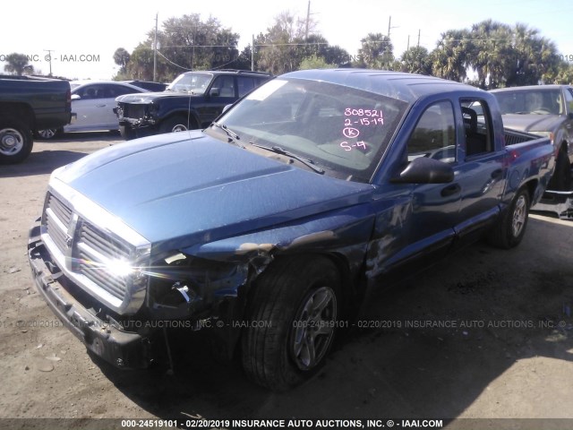 1D7HE48K25S101608 - 2005 DODGE DAKOTA QUAD SLT BLUE photo 2