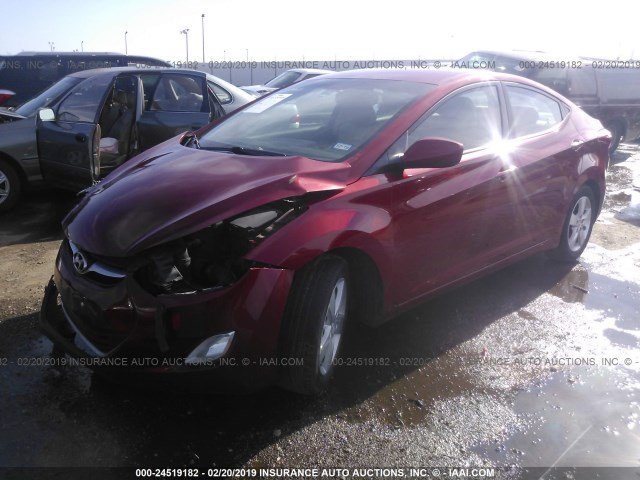 KMHDH4AE8DU638471 - 2013 HYUNDAI ELANTRA GLS/LIMITED RED photo 2