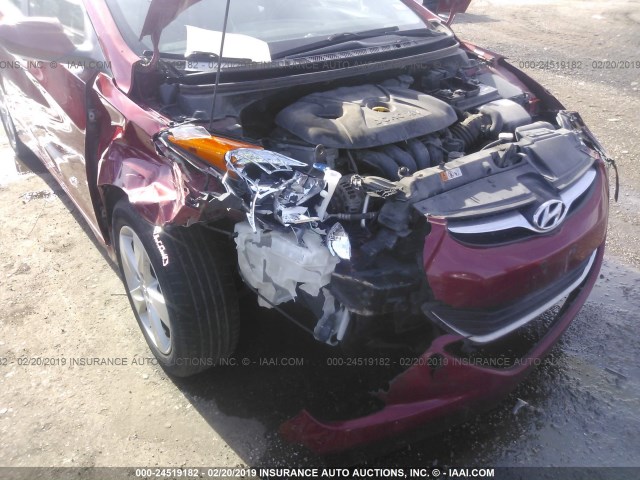 KMHDH4AE8DU638471 - 2013 HYUNDAI ELANTRA GLS/LIMITED RED photo 6