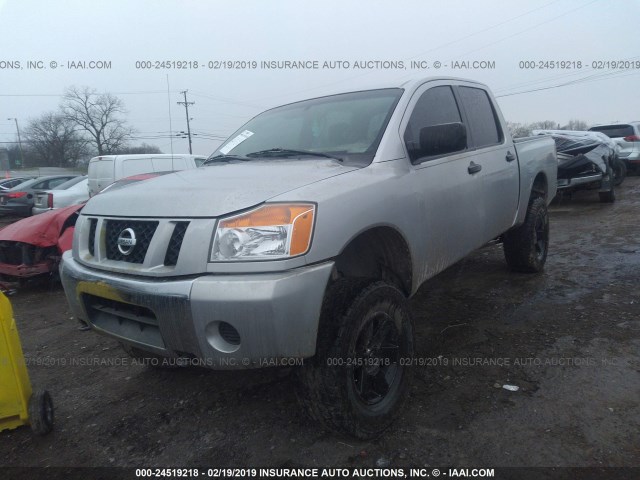 1N6AA07C78N325399 - 2008 NISSAN TITAN XE/SE/LE/PRO-4X SILVER photo 2