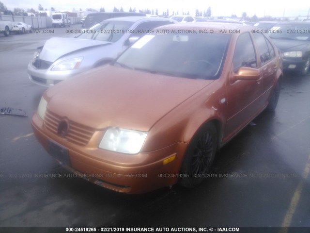 3VWRK69M82M033383 - 2002 VOLKSWAGEN JETTA GL ORANGE photo 2