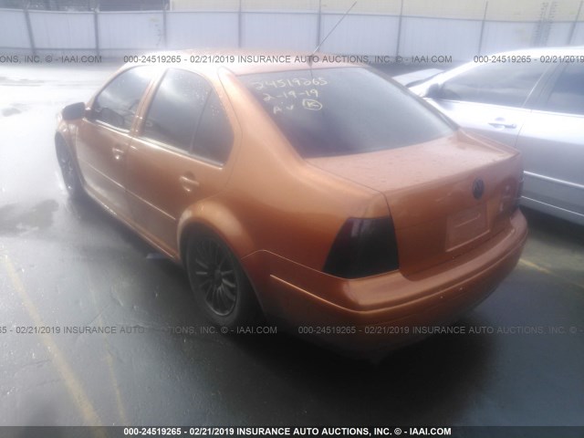 3VWRK69M82M033383 - 2002 VOLKSWAGEN JETTA GL ORANGE photo 3