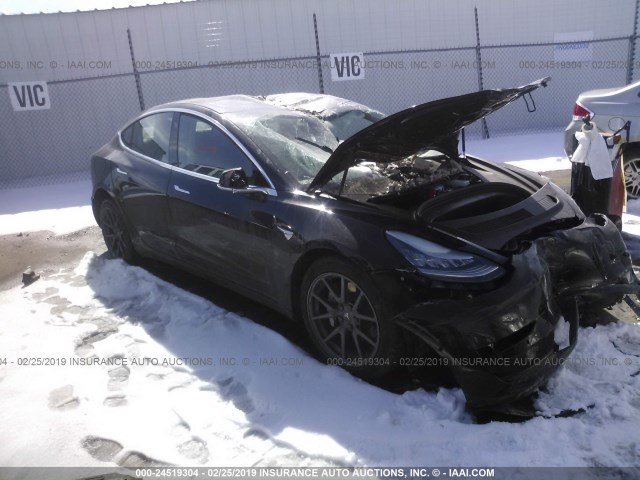 5YJ3E1EB6JF070765 - 2018 TESLA MODEL 3 BLACK photo 1