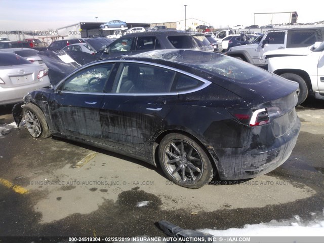 5YJ3E1EB6JF070765 - 2018 TESLA MODEL 3 BLACK photo 3