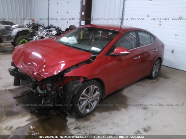 5NPD84LF6HH158214 - 2017 HYUNDAI ELANTRA SE/VALUE/LIMITED RED photo 2