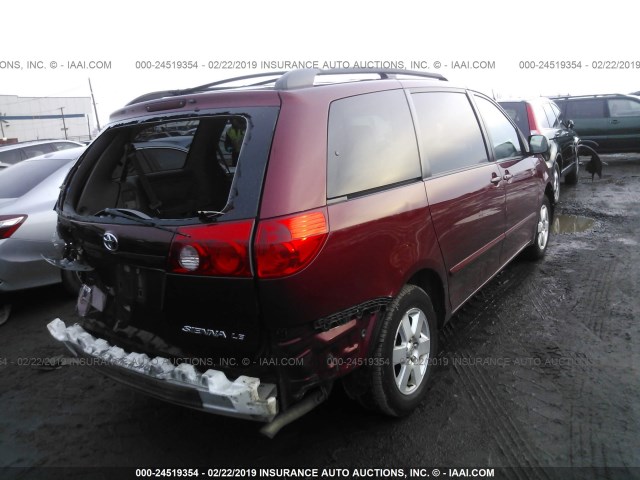 5TDZA23C26S560856 - 2006 TOYOTA SIENNA CE/LE RED photo 4