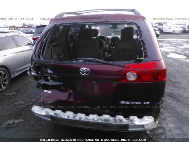 5TDZA23C26S560856 - 2006 TOYOTA SIENNA CE/LE RED photo 6