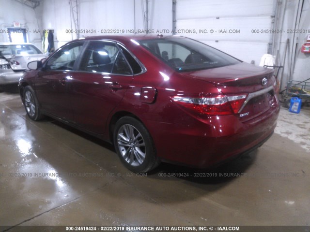 4T1BF1FK7HU793724 - 2017 TOYOTA CAMRY LE/XLE/SE/XSE წითელი ფოტო 3