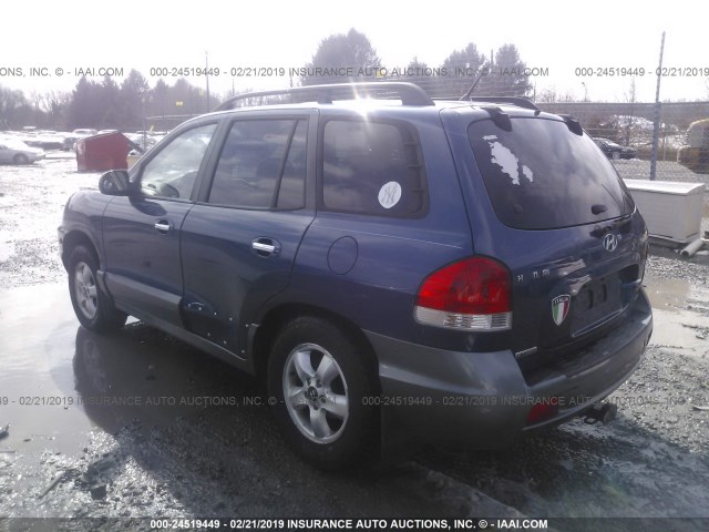 KM8SC73E36U091326 - 2006 HYUNDAI SANTA FE GLS/LIMITED BLUE photo 3