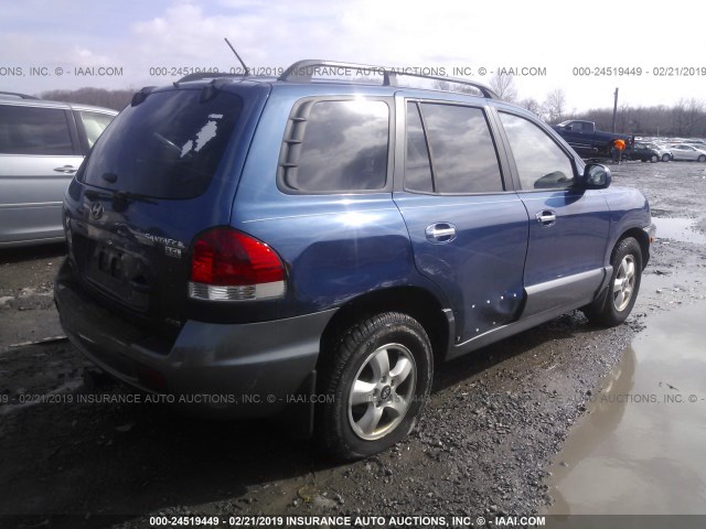 KM8SC73E36U091326 - 2006 HYUNDAI SANTA FE GLS/LIMITED BLUE photo 4