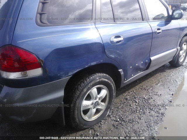 KM8SC73E36U091326 - 2006 HYUNDAI SANTA FE GLS/LIMITED BLUE photo 6