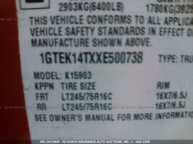 1GTEK14TXXE500738 - 1999 GMC NEW SIERRA K1500 RED photo 9