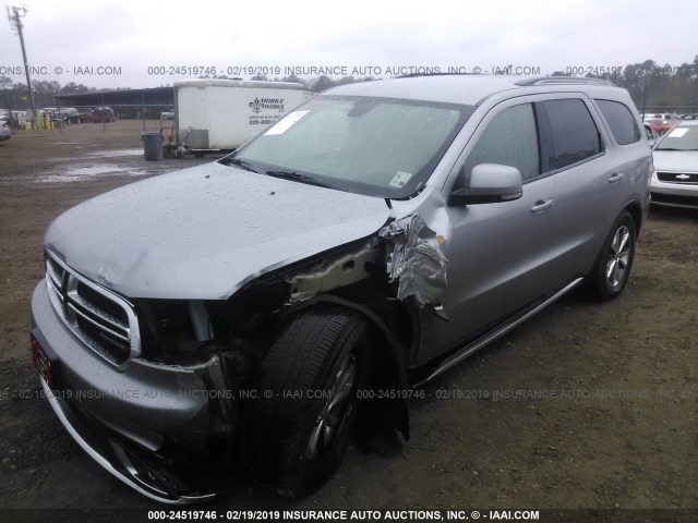 1C4RDHDG9GC352777 - 2016 DODGE DURANGO LIMITED SILVER photo 2