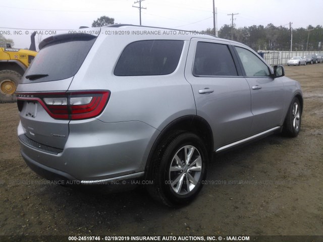 1C4RDHDG9GC352777 - 2016 DODGE DURANGO LIMITED SILVER photo 4