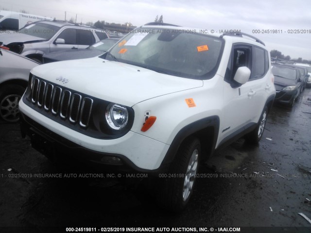 ZACCJBBT3GPC65156 - 2016 JEEP RENEGADE LATITUDE WHITE photo 2