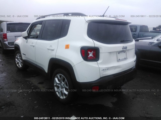 ZACCJBBT3GPC65156 - 2016 JEEP RENEGADE LATITUDE WHITE photo 3