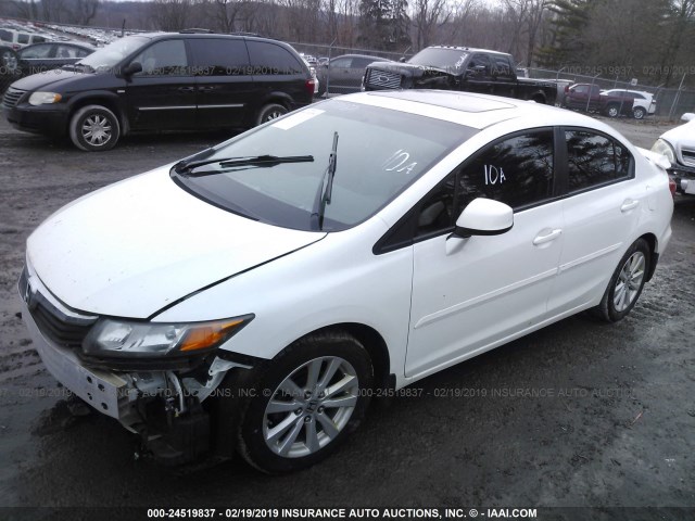 2HGFB2F96CH506763 - 2012 HONDA CIVIC EXL WHITE photo 2