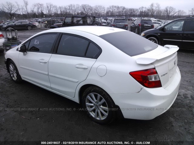 2HGFB2F96CH506763 - 2012 HONDA CIVIC EXL WHITE photo 3