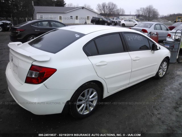 2HGFB2F96CH506763 - 2012 HONDA CIVIC EXL WHITE photo 4