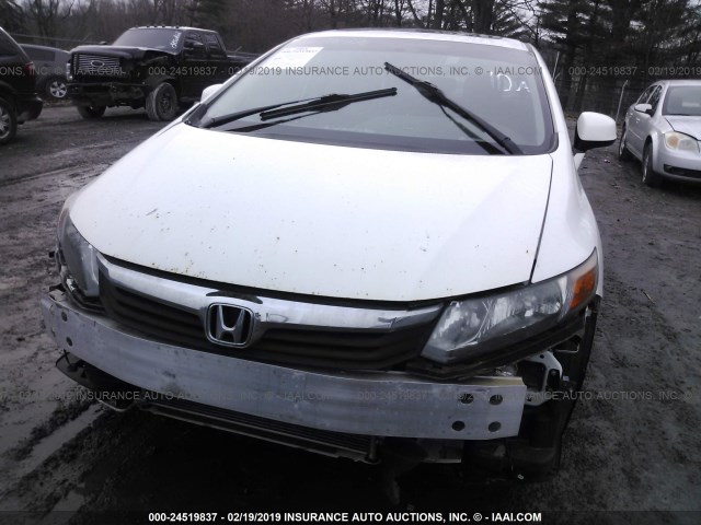 2HGFB2F96CH506763 - 2012 HONDA CIVIC EXL WHITE photo 6