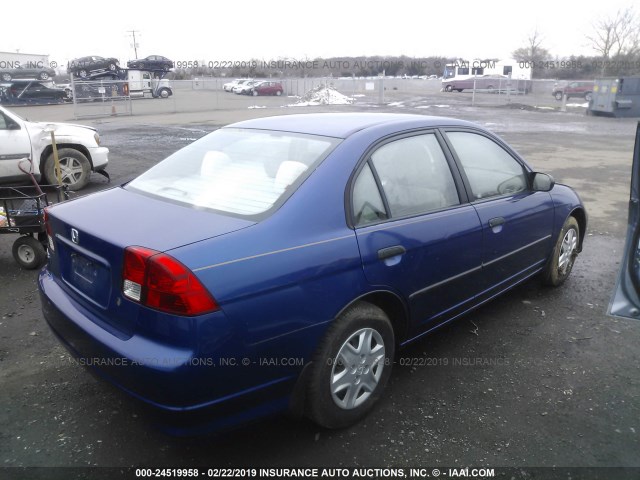 2HGES16314H589733 - 2004 HONDA CIVIC DX VP 蓝色 照片 4