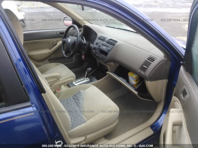 2HGES16314H589733 - 2004 HONDA CIVIC DX VP 蓝色 照片 5