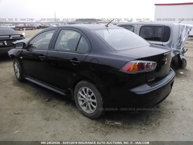 JA32U2FU7DU010363 - 2013 MITSUBISHI LANCER ES/ES SPORT BLACK photo 3