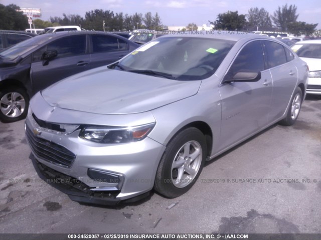 1G1ZB5ST0HF122901 - 2017 CHEVROLET MALIBU LS SILVER photo 2