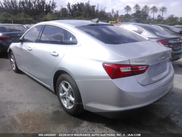 1G1ZB5ST0HF122901 - 2017 CHEVROLET MALIBU LS SILVER photo 3