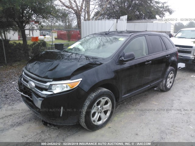 2FMDK3JC4DBB55348 - 2013 FORD EDGE SEL BLACK photo 2