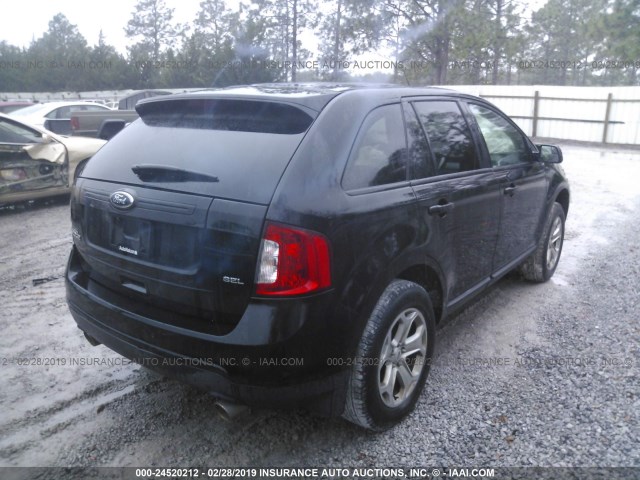 2FMDK3JC4DBB55348 - 2013 FORD EDGE SEL BLACK photo 4