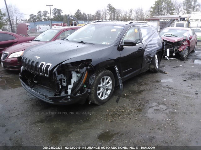 1C4PJLCBXEW299785 - 2014 JEEP CHEROKEE LATITUDE BLACK photo 2