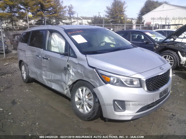 KNDMB5C18G6174239 - 2016 KIA SEDONA LX SILVER photo 1