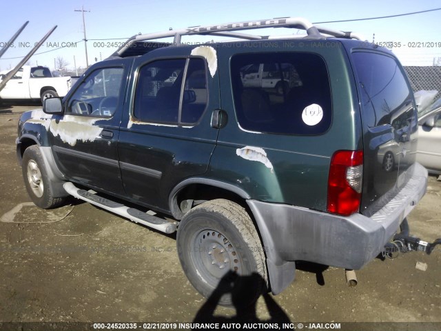 5N1ED28T21C582098 - 2001 NISSAN XTERRA XE/SE GREEN photo 3