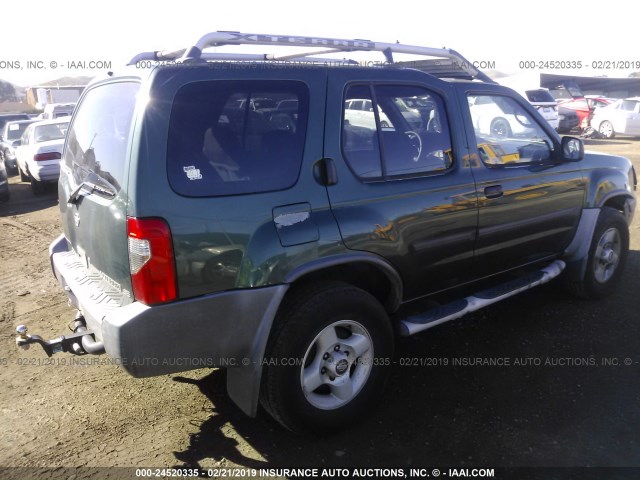 5N1ED28T21C582098 - 2001 NISSAN XTERRA XE/SE GREEN photo 4