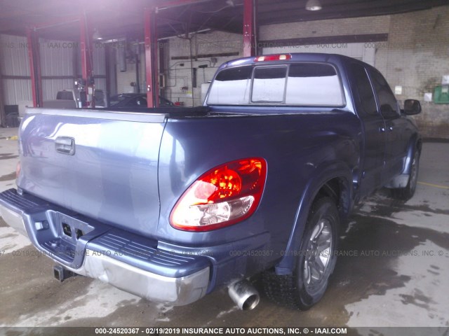 5TBRT34114S451016 - 2004 TOYOTA TUNDRA ACCESS CAB SR5 BLUE photo 4