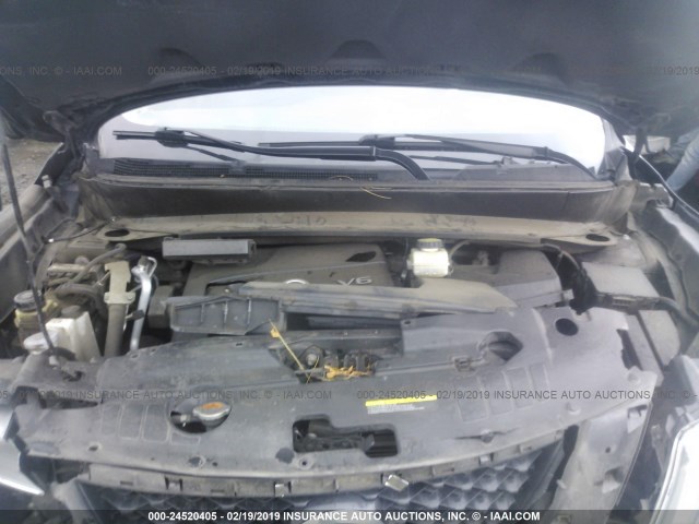 5N1AR2MM6DC667335 - 2013 NISSAN PATHFINDER S/SV/SL/PLATINUM GRAY photo 10