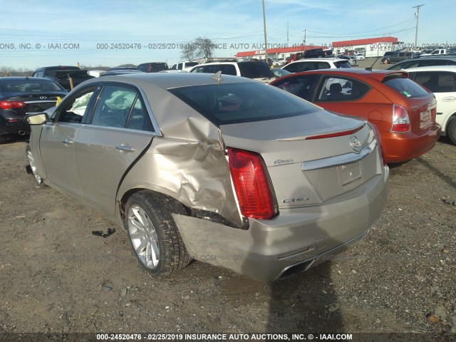 1G6AX5S36E0183046 - 2014 CADILLAC CTS LUXURY COLLECTION GOLD photo 3