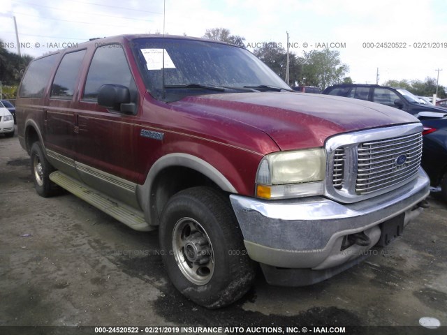 1FMNU43S4YEA05209 - 2000 FORD EXCURSION LIMITED RED photo 6