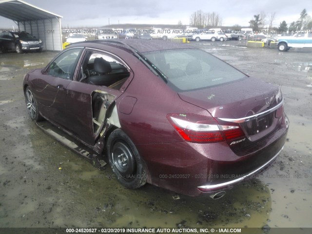 1HGCR2F51GA204099 - 2016 HONDA ACCORD SPORT MAROON photo 3