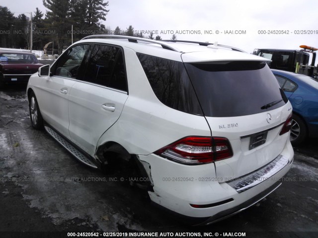 4JGDA5HB3FA538904 - 2015 MERCEDES-BENZ ML 350 4MATIC WHITE photo 3