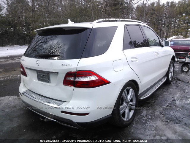 4JGDA5HB3FA538904 - 2015 MERCEDES-BENZ ML 350 4MATIC WHITE photo 4