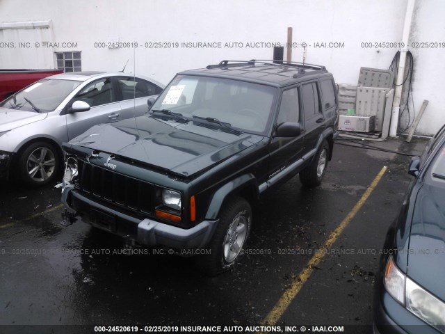 1J4FF68S7XL593697 - 1999 JEEP CHEROKEE SPORT/CLASSIC GREEN photo 2