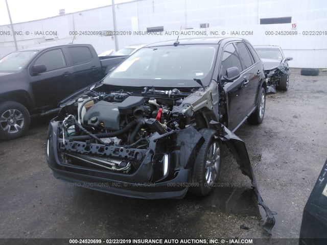 2FMDK3JC5EBB85623 - 2014 FORD EDGE SEL BLACK photo 2