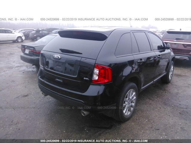 2FMDK3JC5EBB85623 - 2014 FORD EDGE SEL BLACK photo 4