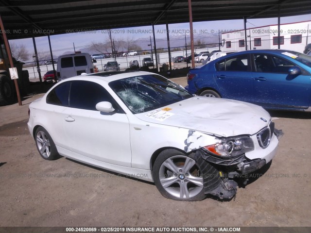 WBAUP73598VF09886 - 2008 BMW 128 I WHITE photo 1